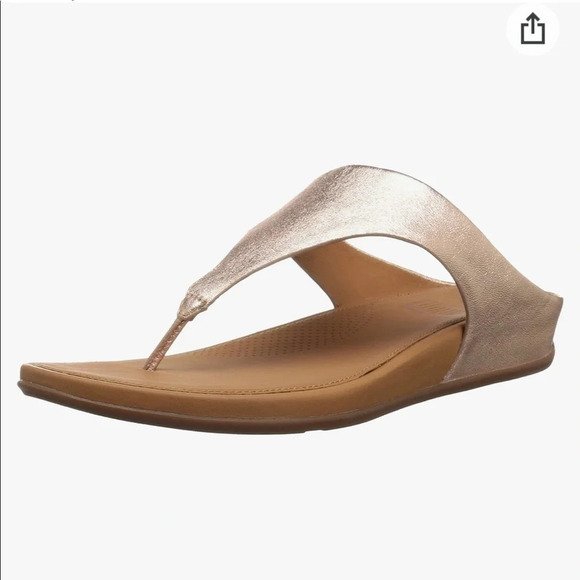 fitflop Rose Gold Banda Leather Toe-Post Sandal - Picture 1 of 13